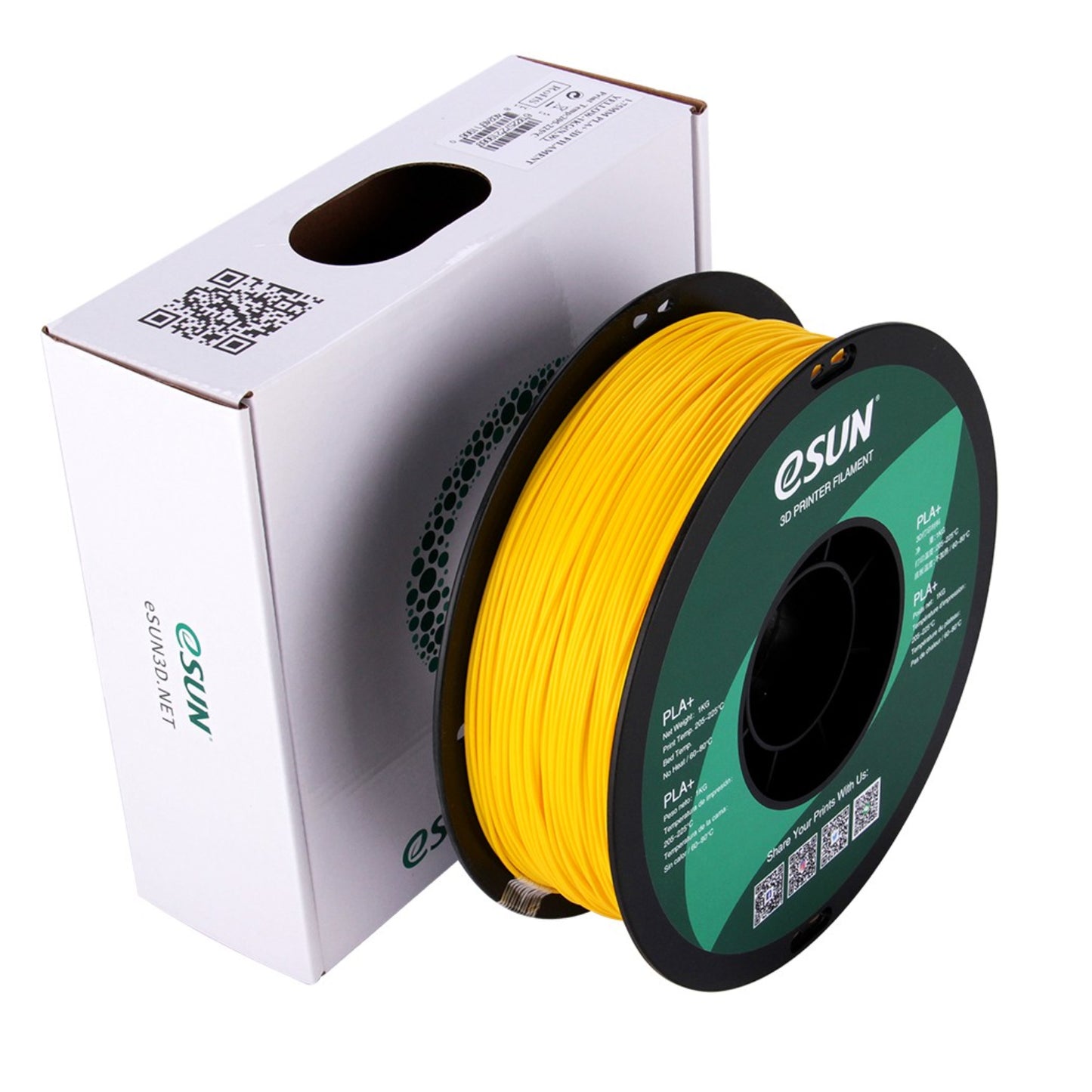 eSun PLA+ 1.75mm Yellow 3D Printing Filament 