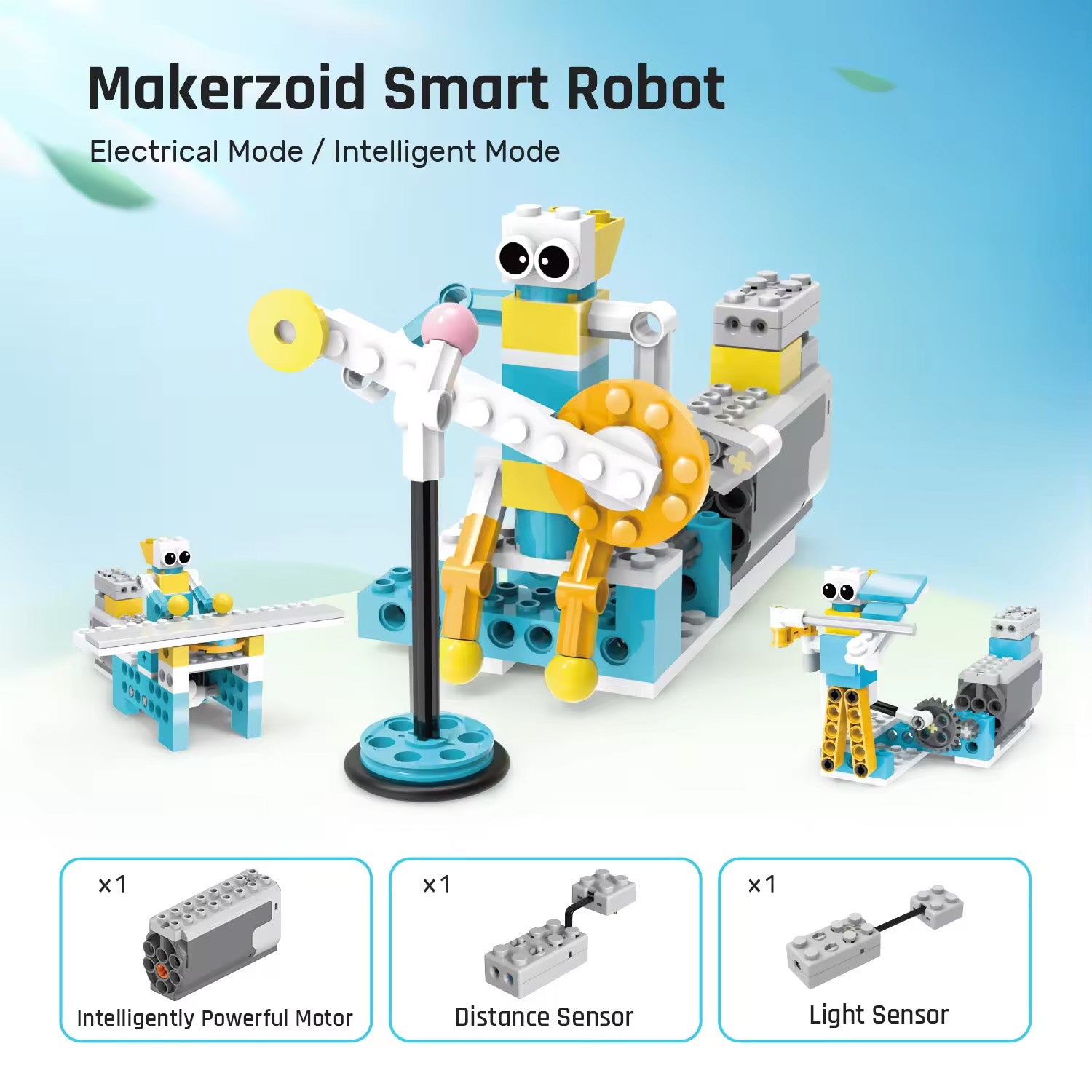 makerzoid 72-in-1 Smart Robot Kit Intelligent DIY Robotics Kit Educational Learning Kit STEM Toy For Kids Building Robot Kit Birthday Gift For Kids 6+ Educational Robot Kit For Children - RS7139