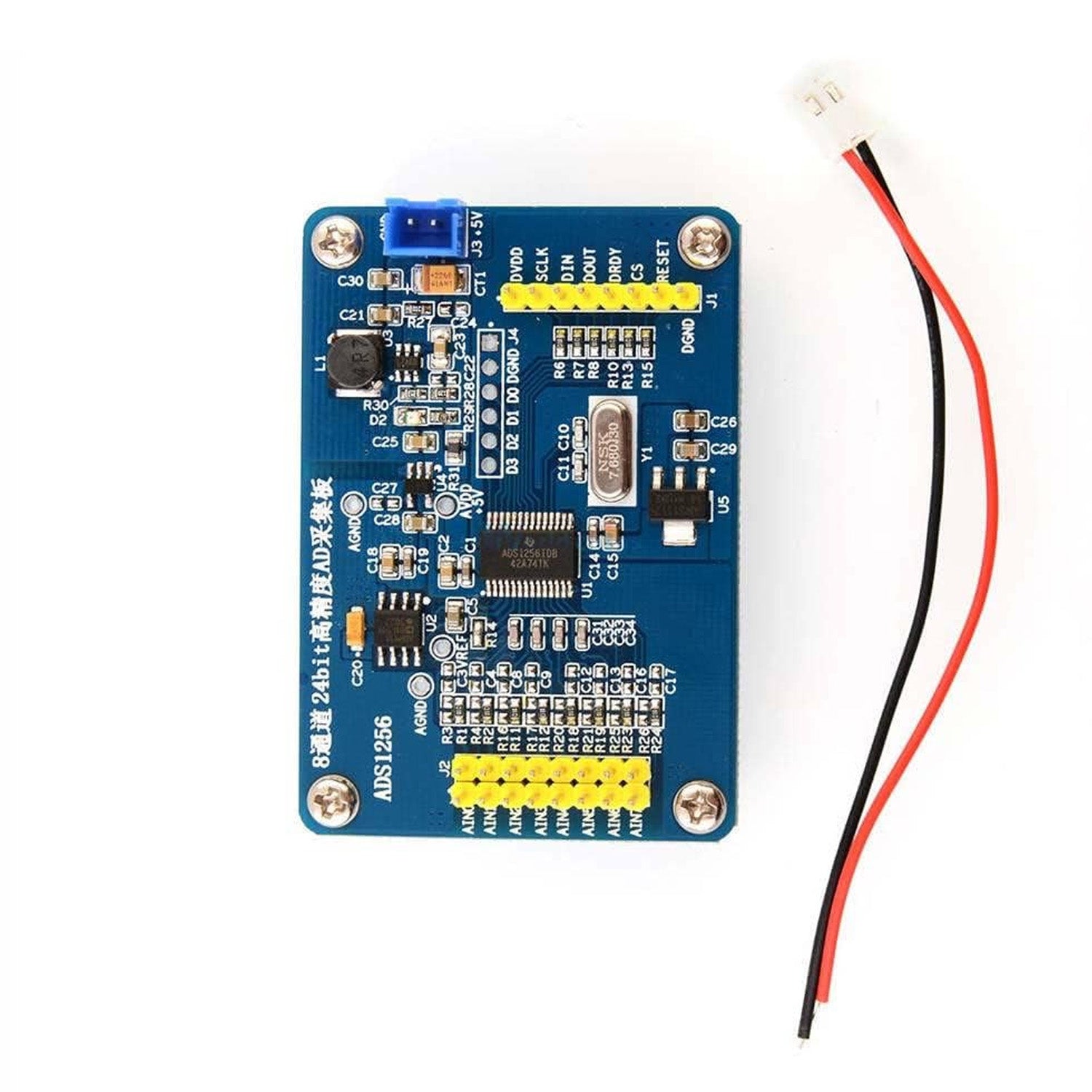 ADS1256 24-bit ADC AD Module 8 Channel AD Acquisition Module – REES52