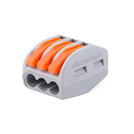 PCT-213 Wire Connector Terminal Block 0.08-2.5mm 3 Pole Wire Connector Reliable Spring Lock Lever for Cable Connection For Small Gauge Wires Easy-to-Use 3-Pin Terminal Block For Electrical Projects - RS3606