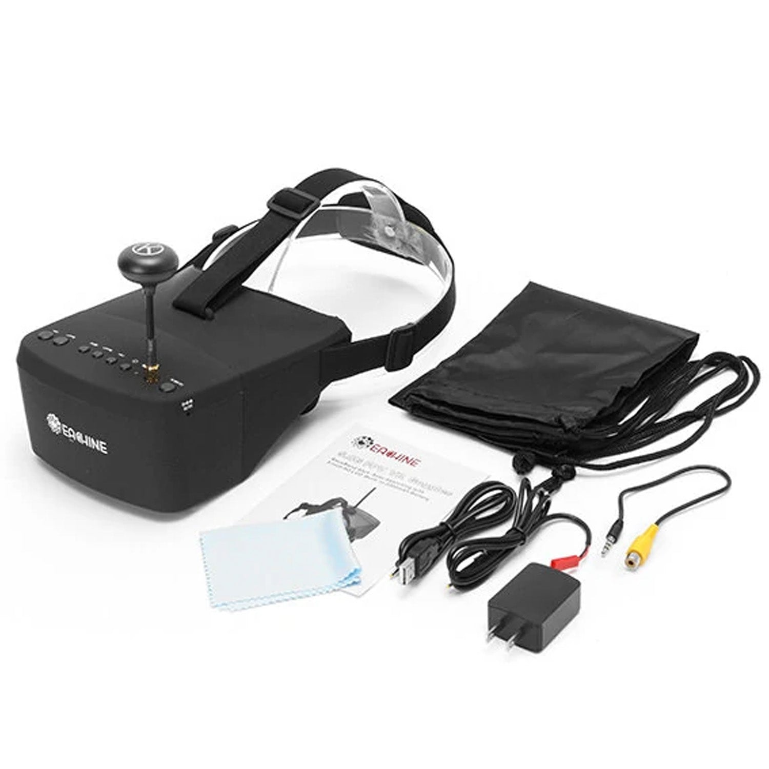 Eachine EV800 FPV Goggles 5 Inches 800x480 FPV Goggles 5.8G 40CH Raceband Auto-Searching Build In Battery Lightweight and Comfortable FPV Headset Affordable FPV Goggles Easy-to-Use FPV Goggles - Black - RS7262