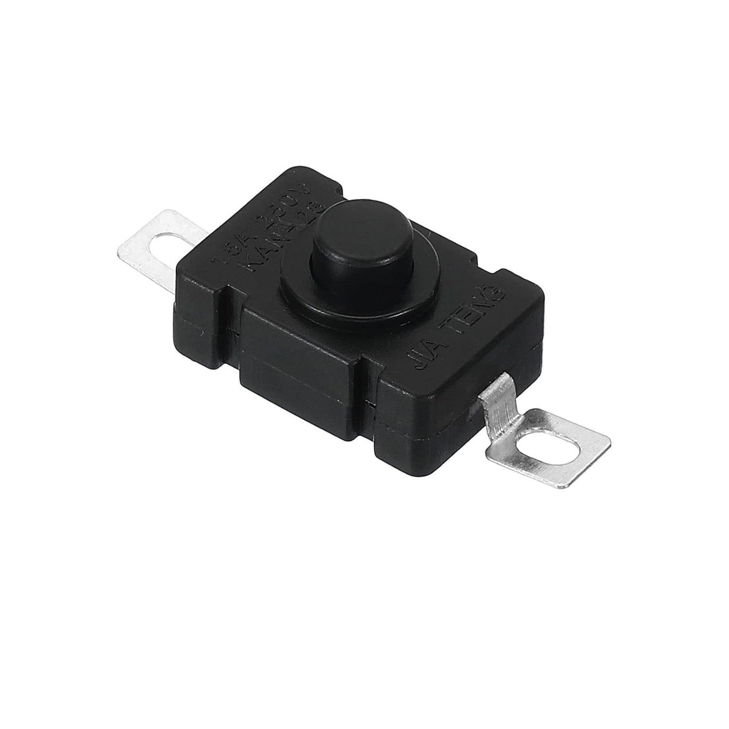 1.5A Push Button Switch ON/OFF Push Button Switch 1.5 A Tactile Tact Switch 2 Pin On Off Push Button Switch DIY Electronics for Flashlight Torch Lamp Wall Socket - Black - RS808