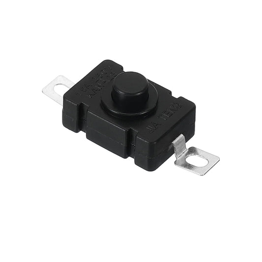 1.5A Push Button Switch ON/OFF Push Button Switch 1.5 A Tactile Tact Switch 2 Pin On Off Push Button Switch DIY Electronics for Flashlight Torch Lamp Wall Socket - Black - RS808