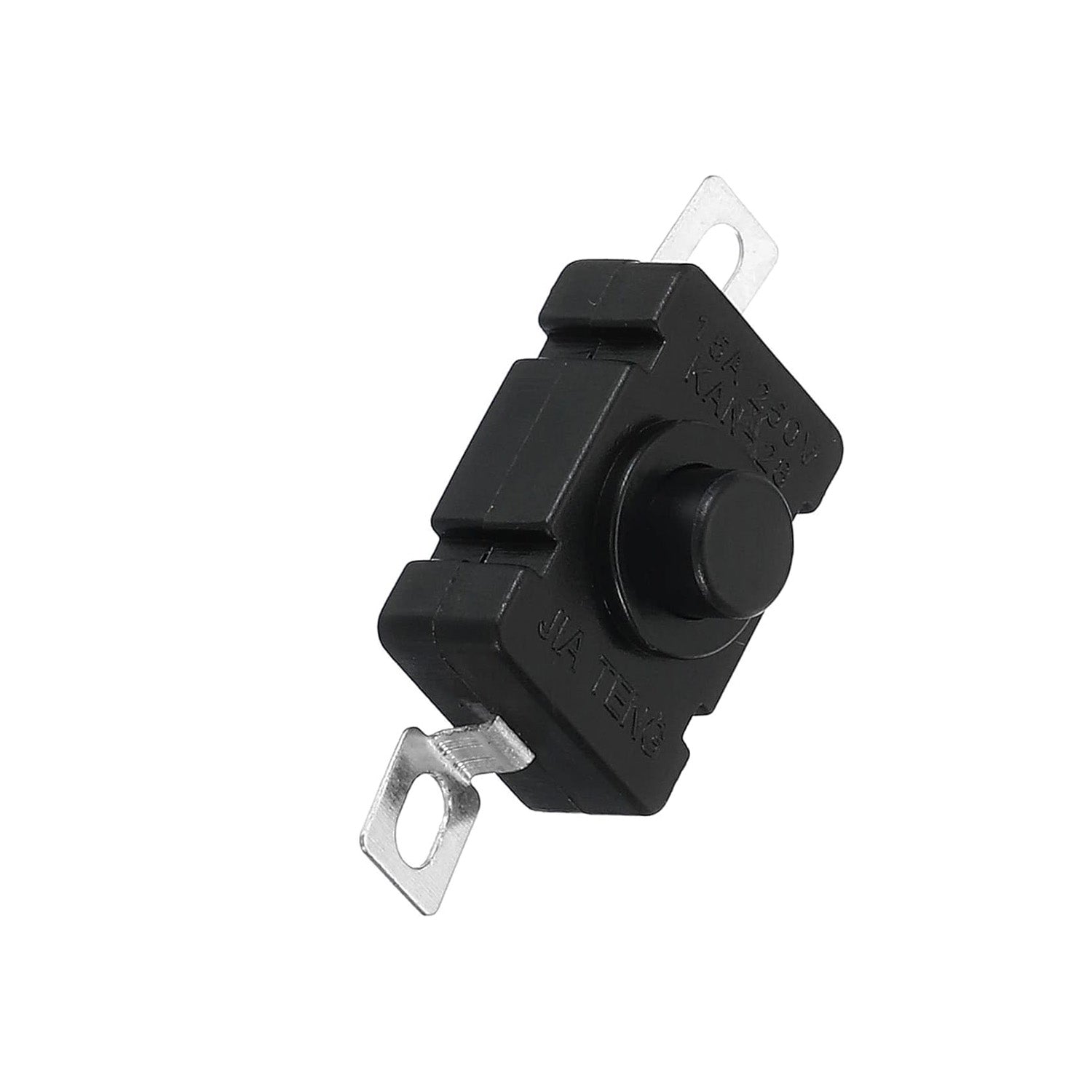 1.5A Push Button Switch ON/OFF Push Button Switch 1.5 A Tactile Tact Switch 2 Pin On Off Push Button Switch DIY Electronics for Flashlight Torch Lamp Wall Socket - Black - RS808