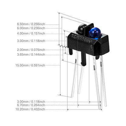 TCRT5000 Reflective IR Sensor Infrared Reflective IR Sensor Photoelectric Switch Reflective IR Infrared Light Emitting Diode Lamp Optical Sensor Switches - RS1469