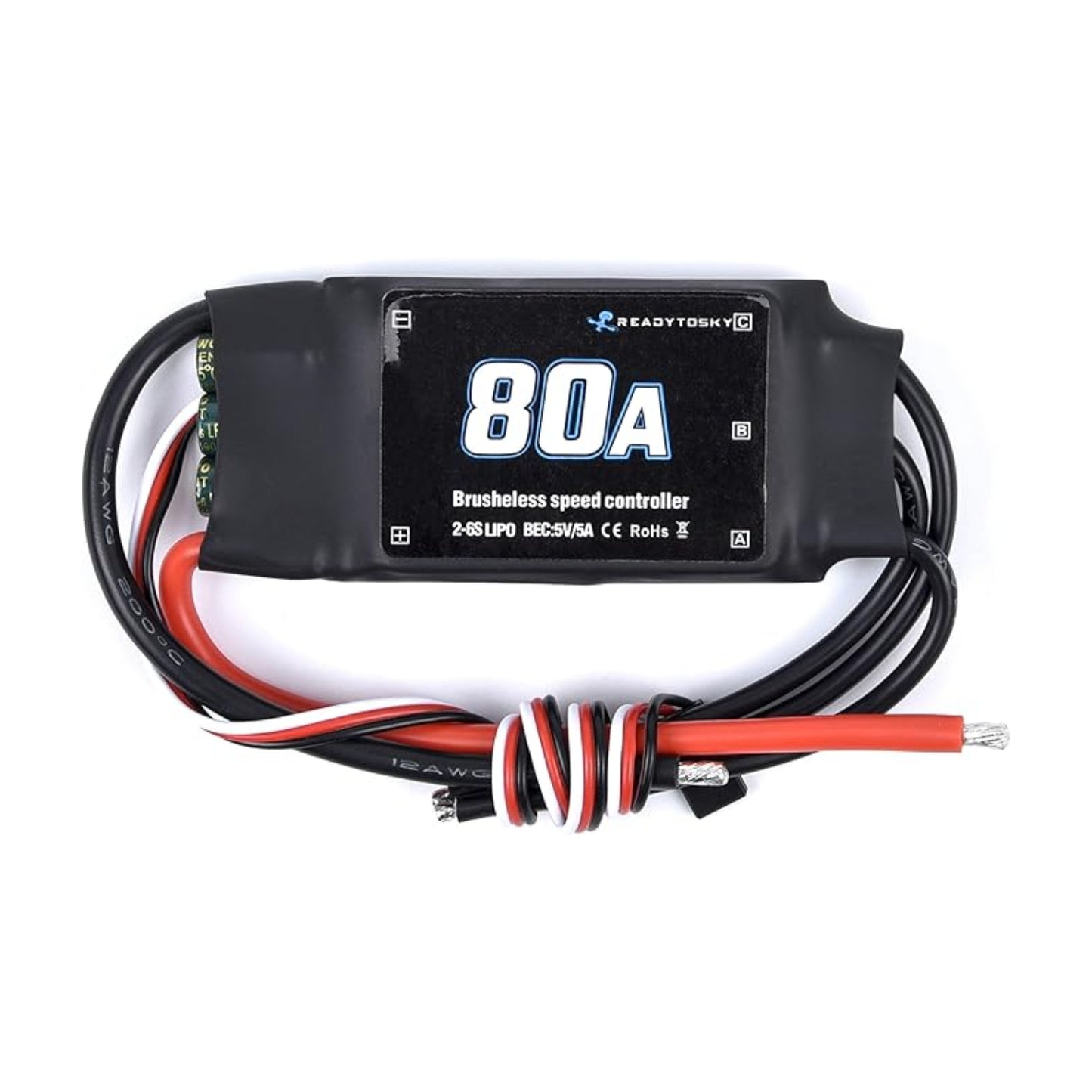 Readytosky 80A 2-6S Brushless ESC 2-6S Brushless Electronic Speed Controller (ESC) High Power 80A ESC For FPV Racing Drones and Quadcopters - RS2925