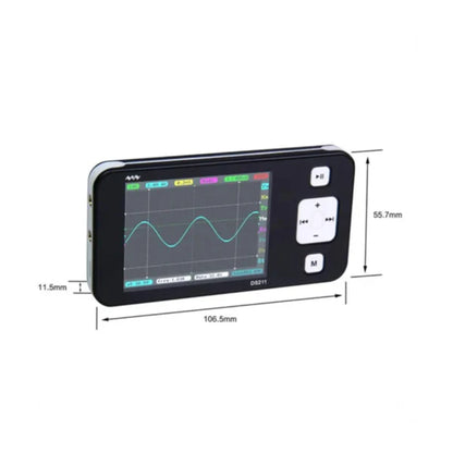 DS211 Mini Pocket Oscilloscope Mini Pocket Portable Oscilloscope 1MSa/s 200kHz Display Screen Spectrum Analyzer Handheld Oscilloscope For Voltage Frequency And Period Measurements - RS3985