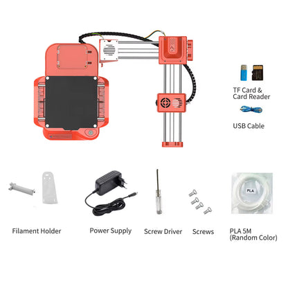 Easythreed K7 Mini 3D Printer Easy To Use Entry Level Toy Gift 3D Printer FDM, TPU, PLA Filament 1.75mm Mini 3D Printer - Orange - RS5433