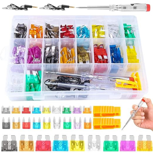 310 Pcs Car Fuses Assortment Kit Standard Mini and Low Profile Blade Fuses Car Fuse Kit with 2A, 5A, 7.5A, 10A, 15A, 20A, 25A, 30A, and 35A Fuses Replacement ATM/ATO Fuses For Cars, Trucks, RVs, and Boats - RS6199