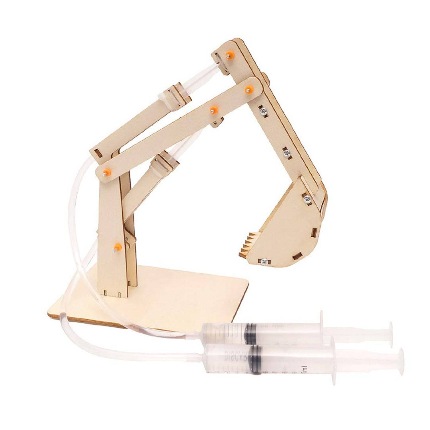 DIY Hydraulic Excavator STEM Kit Wooden Two Degree of Motion