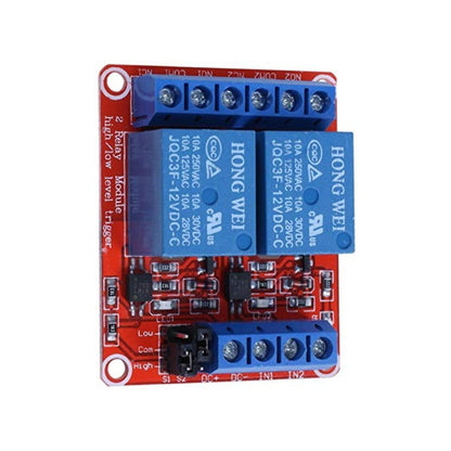 2 Channel Relay Module 12V Relay Module High and Low Level Trigger Relay Module Dual Channel Optocoupler Isolated Relay Module For Automation - RS6703