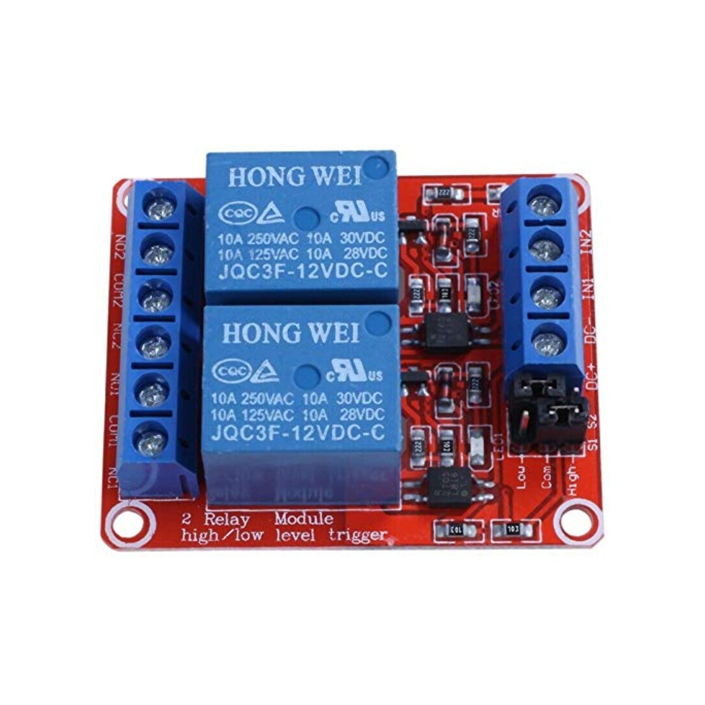 2 Channel Relay Module 12V Relay Module High and Low Level Trigger Relay Module Dual Channel Optocoupler Isolated Relay Module For Automation - RS6703