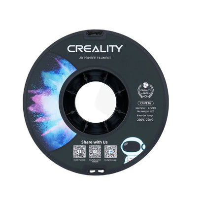 Creality CR-PETG Filament 1.75mm 1kg 3D Printer Filament High Precision, Odorless, Non-Toxic, Moisture-Proof (1kg), Glossy PETG Filament for 3D Printer - Black - RS6762