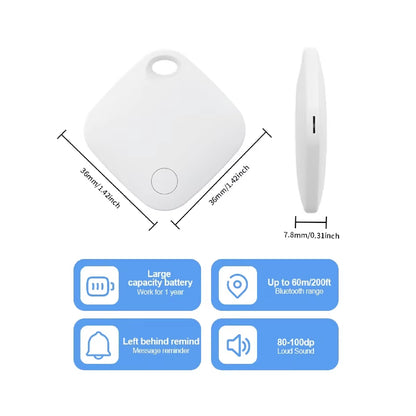 Bluetooth Item Finder World Tag Key Finder IP67 Waterproof Bluetooth Tracker Mini Bluetooth Tracker for Keys, Wallets, And More With Apple Find My (iOS only) - White - RS7000