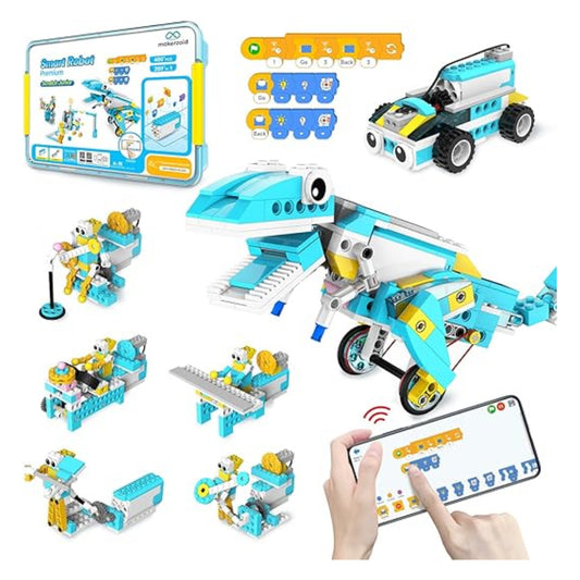 makerzoid 200-in-1 Coding Robot Kit Junior Programming Robot Toy Scratch Coding Educational Kit Remote Control Building Toys Educational Robotics Kits For Kids - RS7136