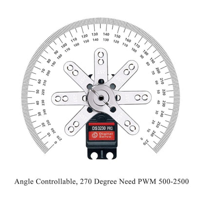 DSServo DS3230 Pro 30Kg Waterproof Servo 180°, 270° (Optional) Degree Rotation Servo  High Speed Metal Gear Digital Servo Motor For 1/8 1/10 RC Cars