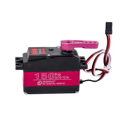 DSServo DS51150SSG 150KG Waterproof Servo 180°,  270° (Optional)  Degree Rotation Servo 12V High Torque Servo Metal Gear Waterproof IP66 RC Servo With 18T Servo Arm High Speed Steering Servo For 1/5 RC Car Robot Boat