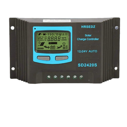 SD2420S Solar Charge Controller 10A/20A/30A/40A/50A/60A Adaptive Solar Controller 12V/24V/48V Charge/Discharge Controller Protects Solar Batteries - RS5198