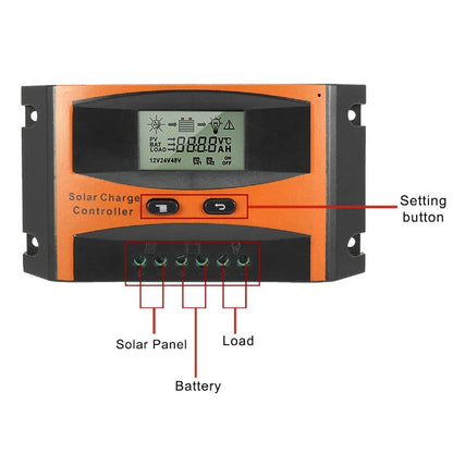 LD2420-20A Solar Controller 12V/24V Charge & Discharge Controller 20A PV Controller Adaptive Solar Controller High-Performance Solar Power Controller - RS5197