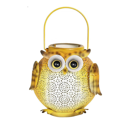 Outdoor Owl Pattern Solar Lantern Waterproof Metal Decorative Solar Lantern Lights Outdoor For Patio Yard Table Pathway With Hanging Solar Lamp - RS5849