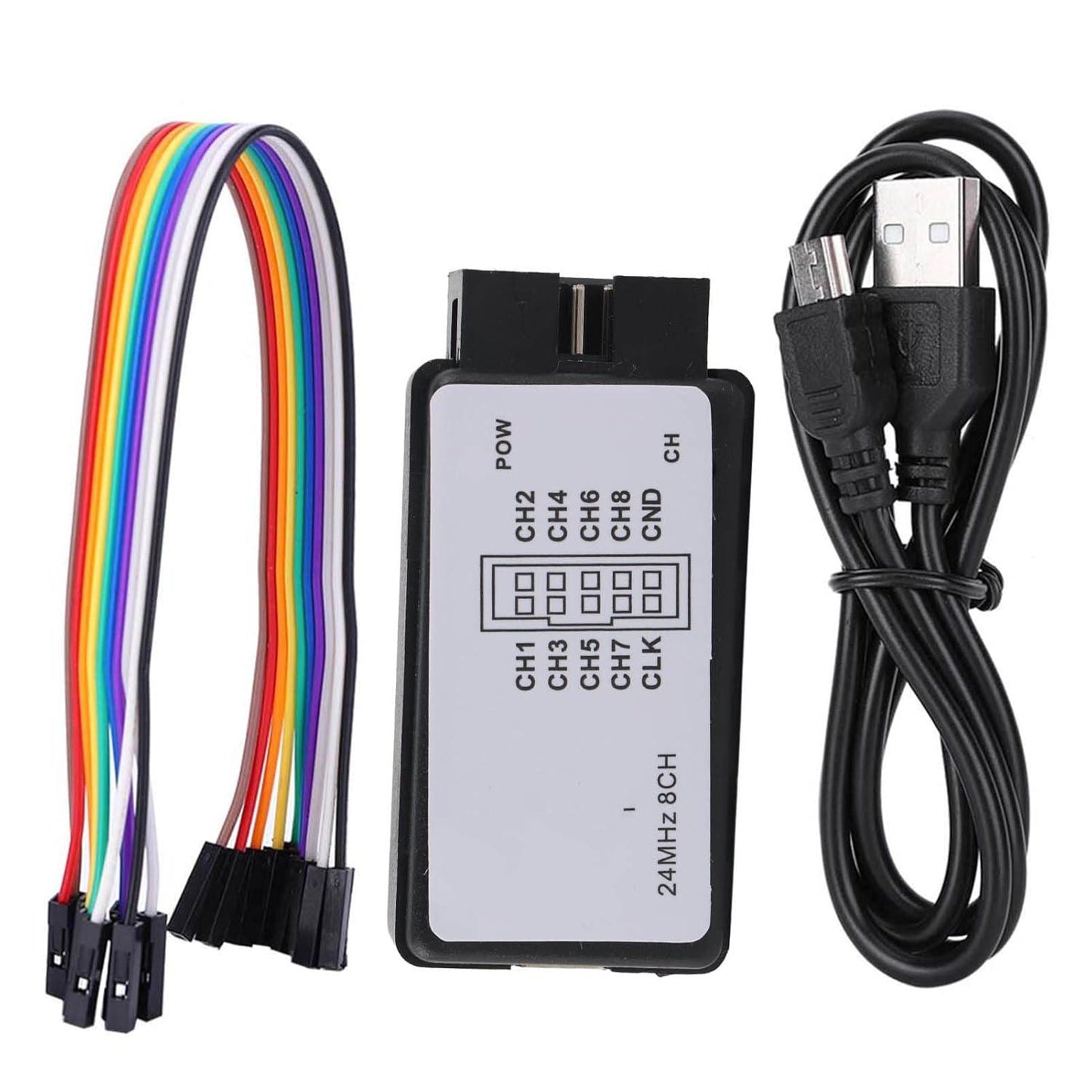 USB Logic Analyzer Device USB Cable Analyzer Device Set USB Cable 24MHz 8CH 8 Channel UART IIC SPI Debug for Compatible With Arduino Embedded System Development Hardware Debugging Tool For USB - AA161