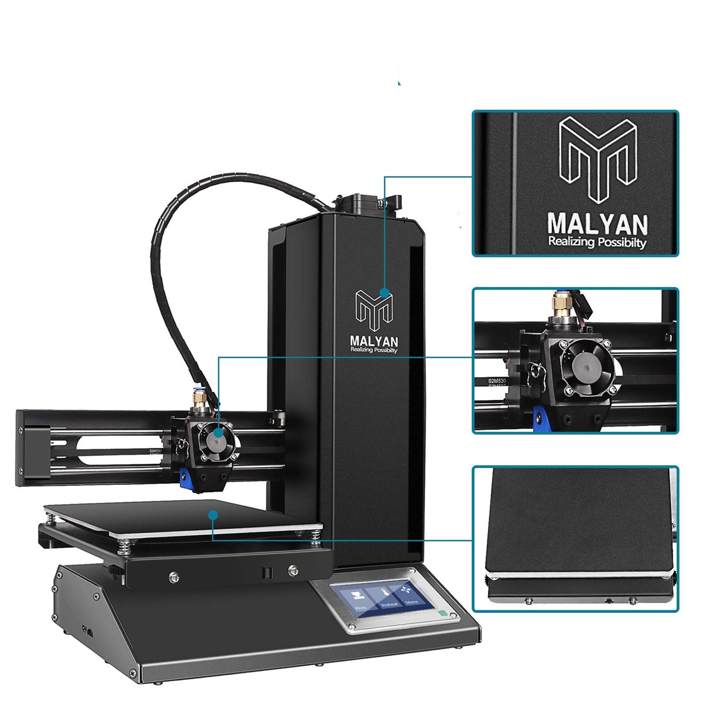 M320 FDM 3D Printer Mini 3D Printer, Fully Assembled 3D Printers Easy For Beginners and Kids, High Printing Accuracy, 3D Printer Printing With Size 150x150x150mm - RS7096