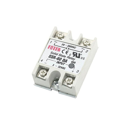 SSR-60DA Solid State Relay Module DC to AC Power Relay 3-32V DC to 24-380VAC Power Control 60 Amp Solid State Relay SSR Module With Wide Input Voltage Range Reliable SSR Solution For AC Loads - RS2887