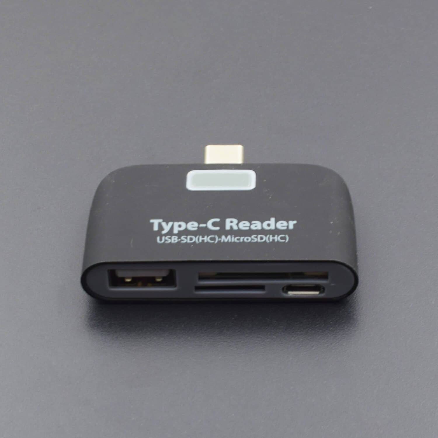 Micro SD + SD + USB 2.0 + Micro USB Port to Micro USB OTG Smart Card Reader Connection KIT with LED Indicator Light-RS2000 - REES52