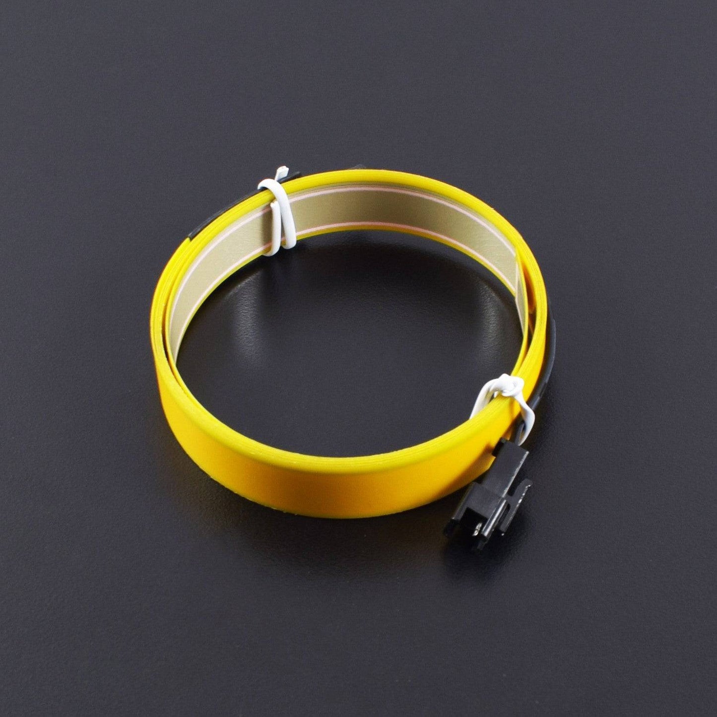 3.3ft  Yellow Electroluminescent Tape EL Wire Glowing LED Rope Flat Strip Light with AA Battery Box 3V- RS1493 - REES52