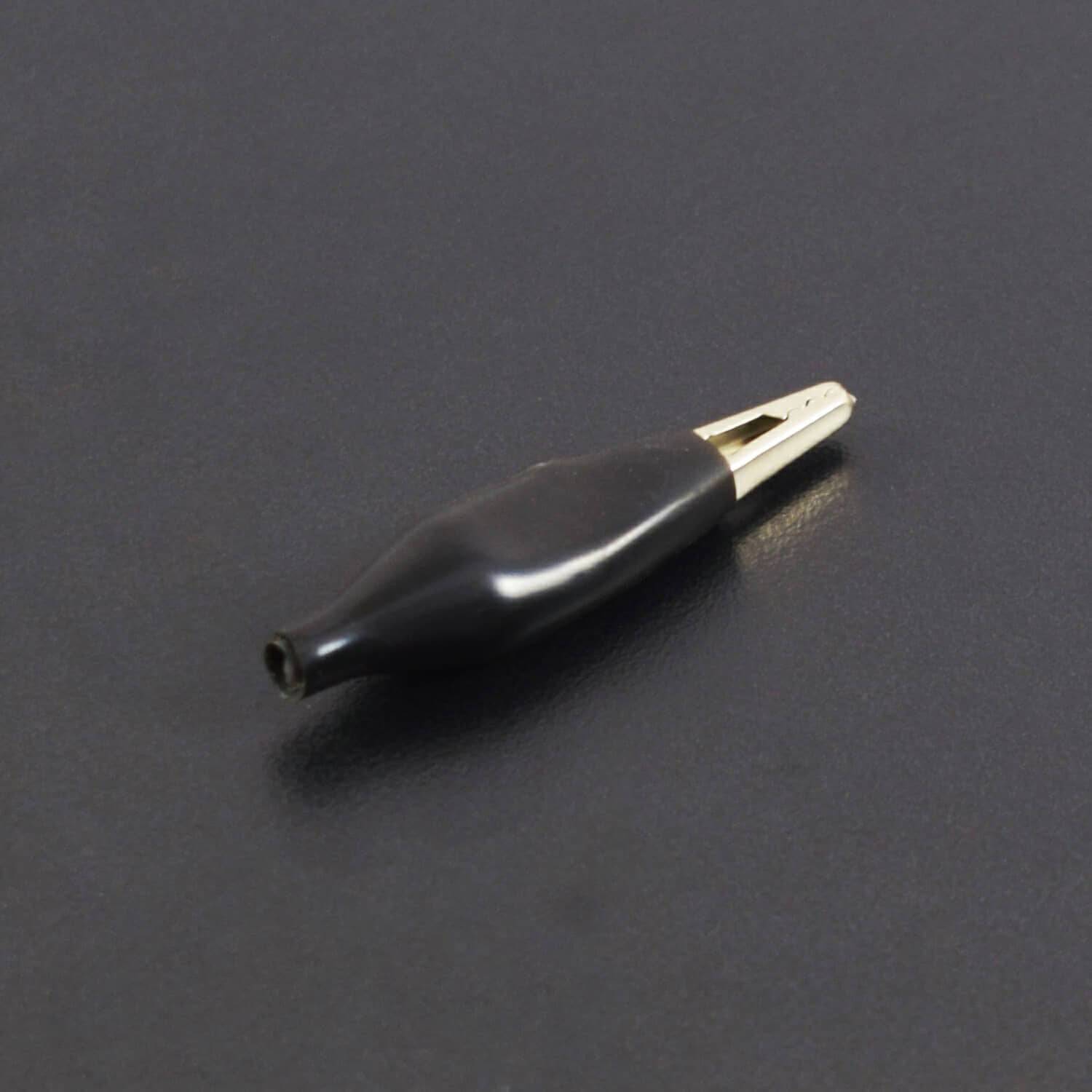 Metal Alligator Clip Crocodile Electrical Clamp for Testing Probe Meter 45MM Black Plastic Boot-RS1127 - REES52