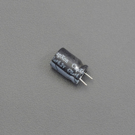 470UF 6.3V ALUMINUM ELECTROLYTIC RADIAL CAPACITOR - Pack of 5 - RS2025 - REES52