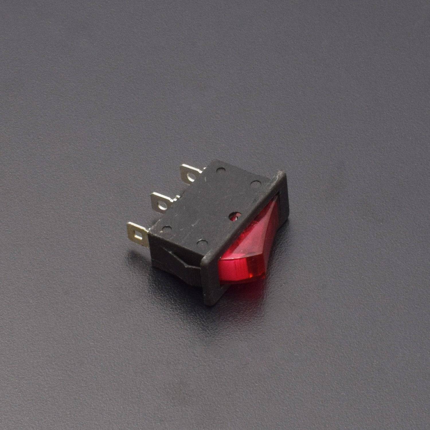 AC 20A/125V 22A/250V SPST 3 Pin 2 Position Boat Rocker Switch On Off with Red Backlit LED Light - RS925 - REES52