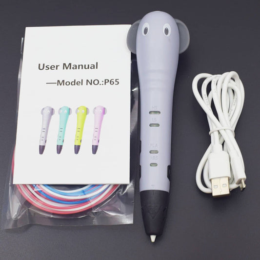 Ganesha 3D Pen For Kids/Adults/Children P65 3D Printing Pen For 3D Drawing Doodling, Arts, Crafts, Model (Grey) - RS1729 - REES52