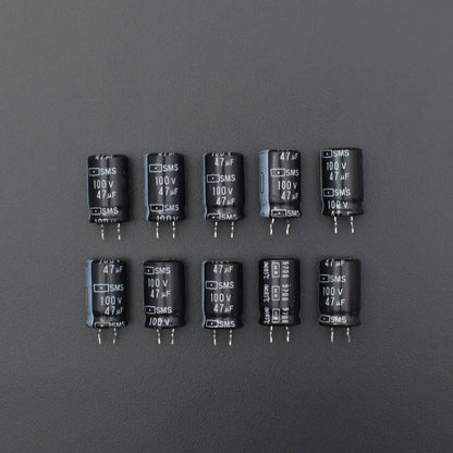 47uF 100V 8 x12mm Polarized Electrolytic Capacitor-Pack Of 5-RS2030 - REES52