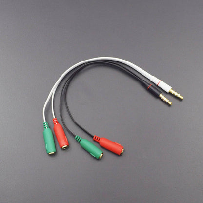 20cm 3.5mm Stereo Audio Male to 2 Female Headphone Mic Y Splitter Cable Adapter - RS1697 - REES52