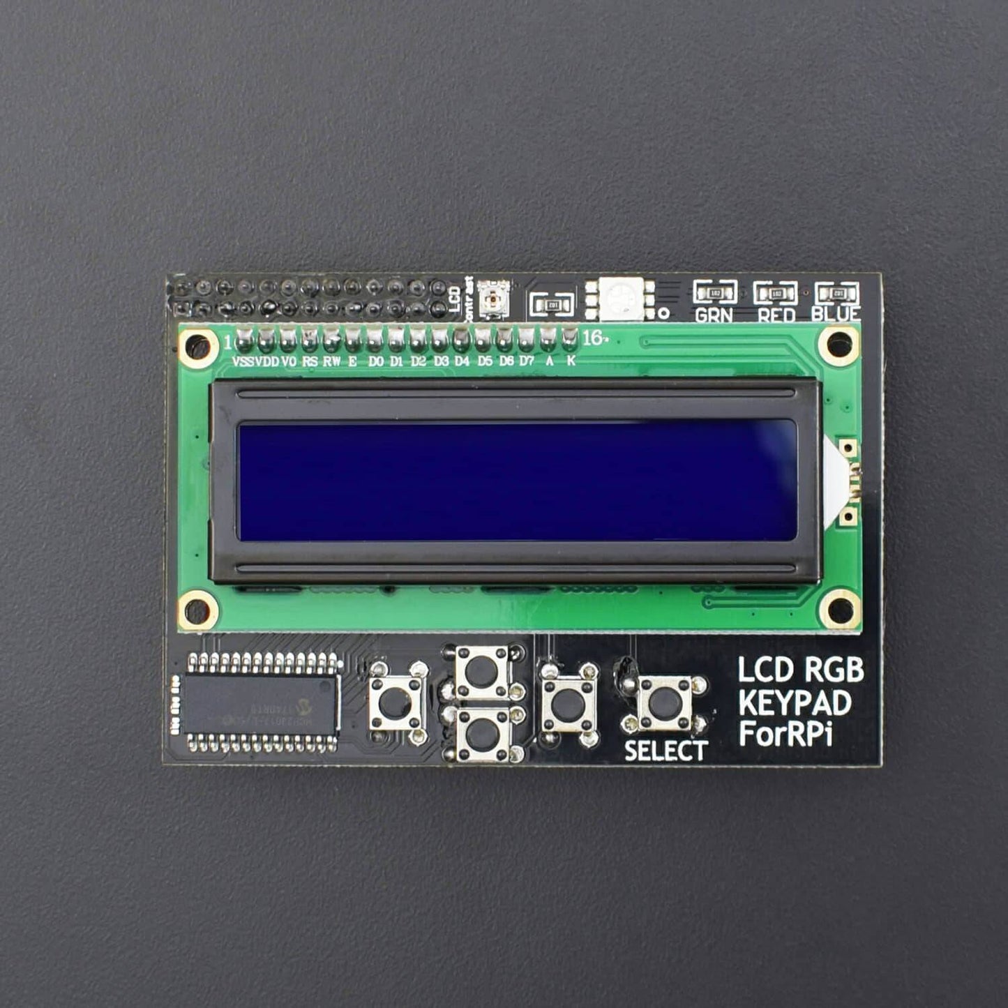 I2C IIC Interface RGB LED Screen LCD 1602 + Keypad for Raspberry Pi - RS1762 - REES52