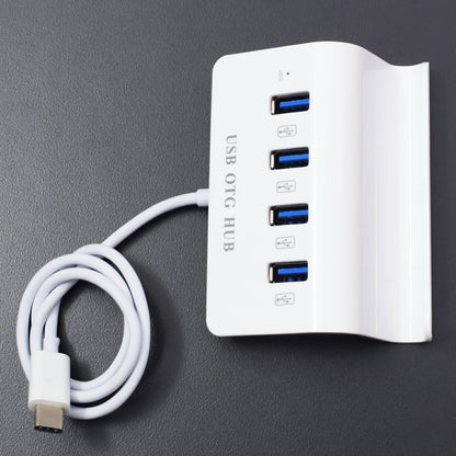 USB 3.1 Type C To 4-Port USB 2.0 OTG HUB Mobile Phone Holder Adapter - RS2151 - REES52