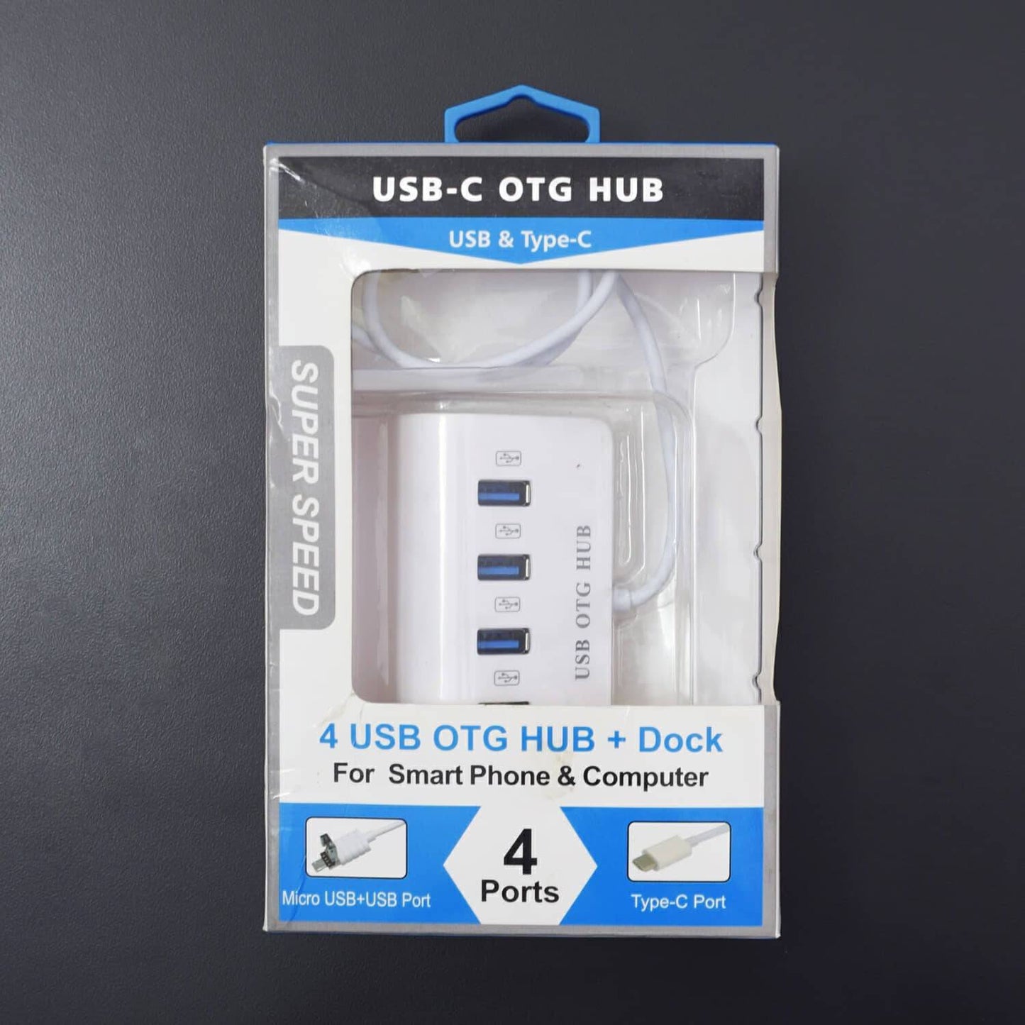 USB 3.1 Type C To 4-Port USB 2.0 OTG HUB Mobile Phone Holder Adapter - RS2151 - REES52