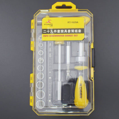 29Pcs Screwdriver Set Ratchet Screwdriver Bits Chrome Vanadium Precision Screwdriver Socket Kit - RS1657 - REES52