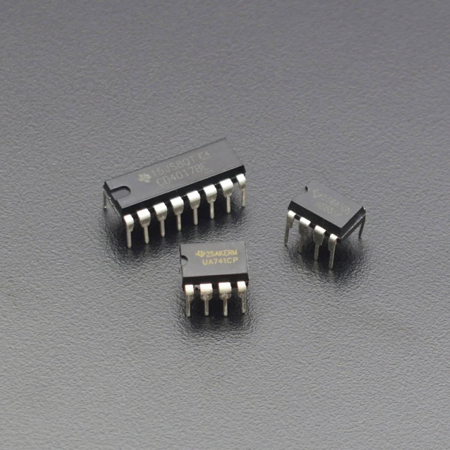 NE555P IC,CD4017 IC,UA741CP IC-(1 pcs each) - RS752 - REES52