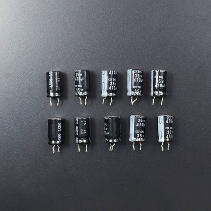 470uF 35v Low-ESR Aluminum Electrolytic Capacitors - Pack of 5 - RS2098 - REES52