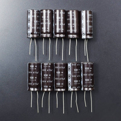 470uF 80V Aluminum Electrolytic Radial Capacitor - Pack of 5 - RS2093 - REES52