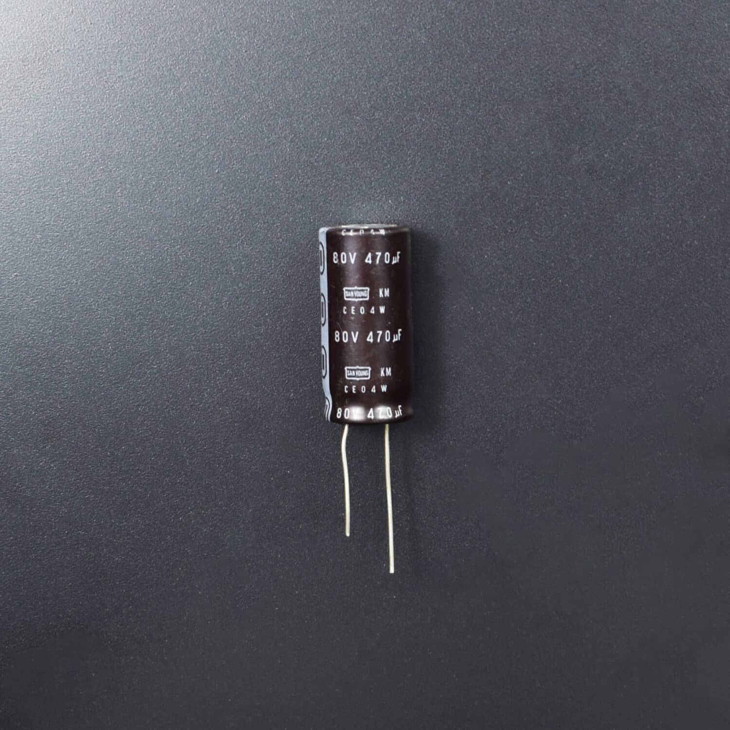 470uF 80V Aluminum Electrolytic Radial Capacitor - Pack of 5 - RS2093 - REES52