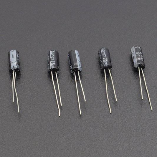 2.2 uF 50V DC Aluminium Electrolytic Capacitor (5 pcs )-RS744 - REES52