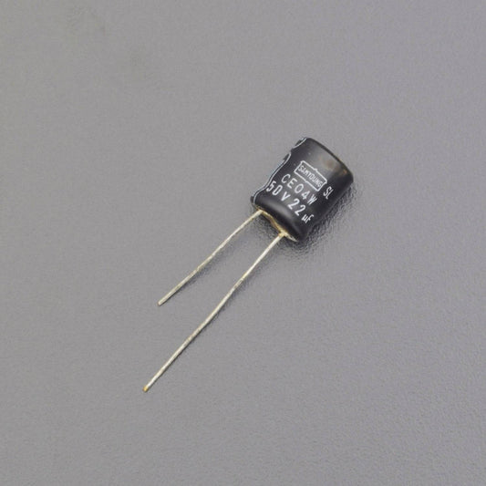 22uF 50V Capacitor- Radial Aluminium Electrolytic capacitor - Pack of 5 - RS2097 - REES52