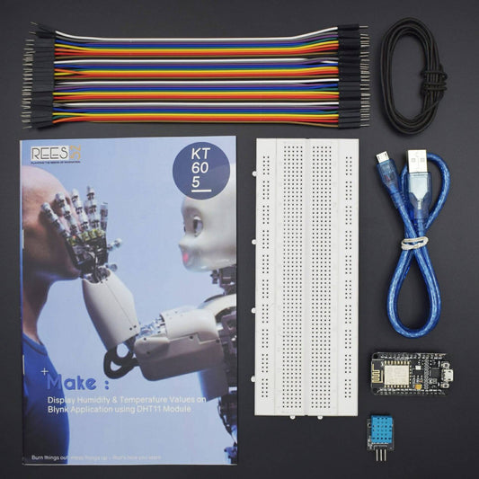 Display Humidity & Temperature values on Blynk  Application with DHT11 Module - KT605 - REES52