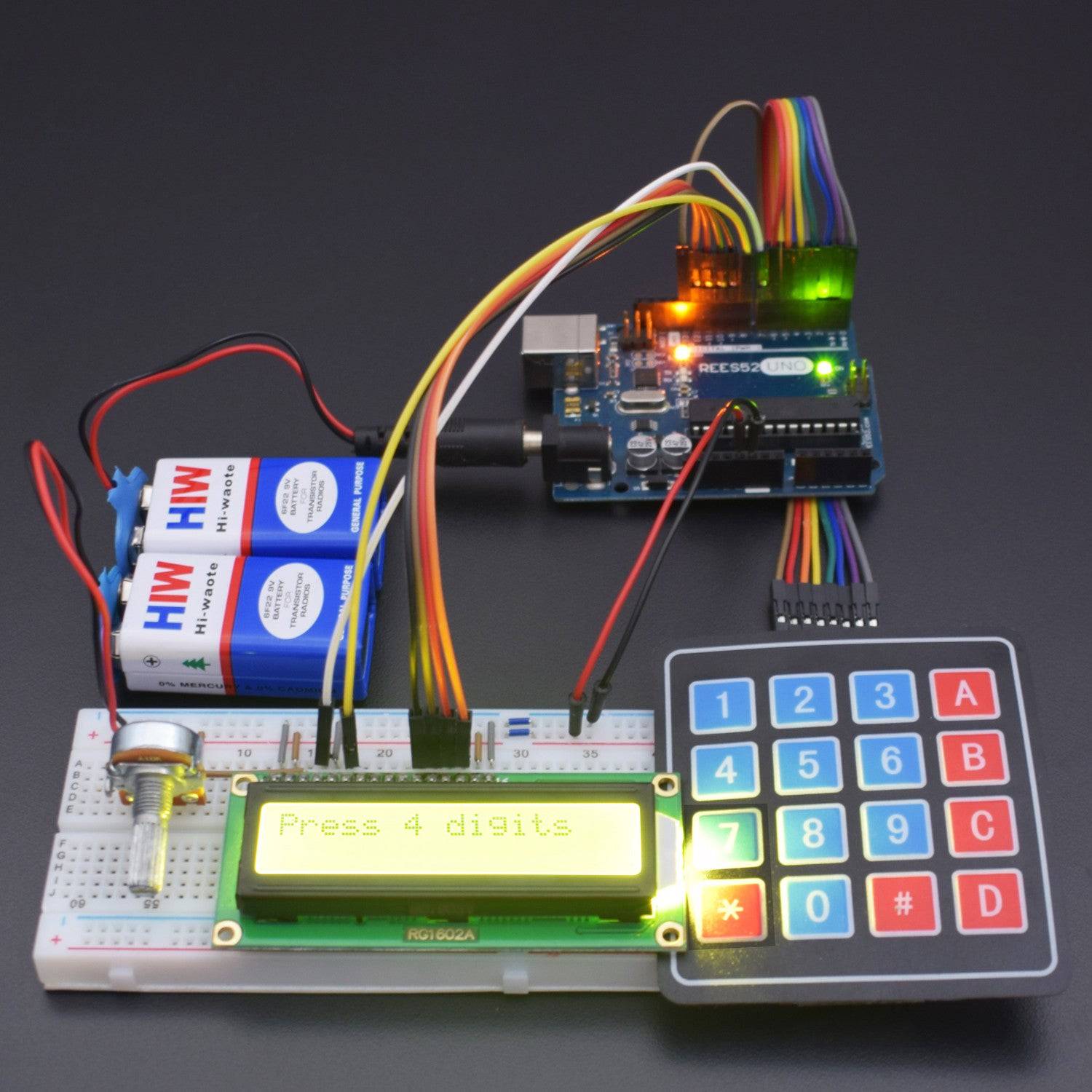 Making Cows and Bulls Game interfacing 16*2 LCD Display with Arduino Uno - KT999 - REES52