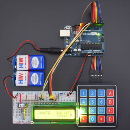 Making Cows and Bulls Game interfacing 16*2 LCD Display with Arduino Uno - KT999 - REES52