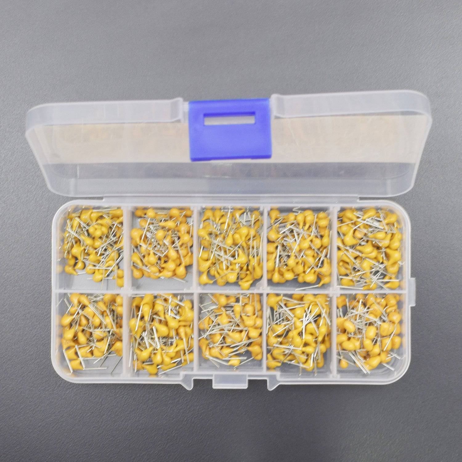 500PCS 10Values 0.1uF~10uF Multilayer Monolithic Ceramic Capacitor Assorted kit with Plastic Box- RS1901 - REES52