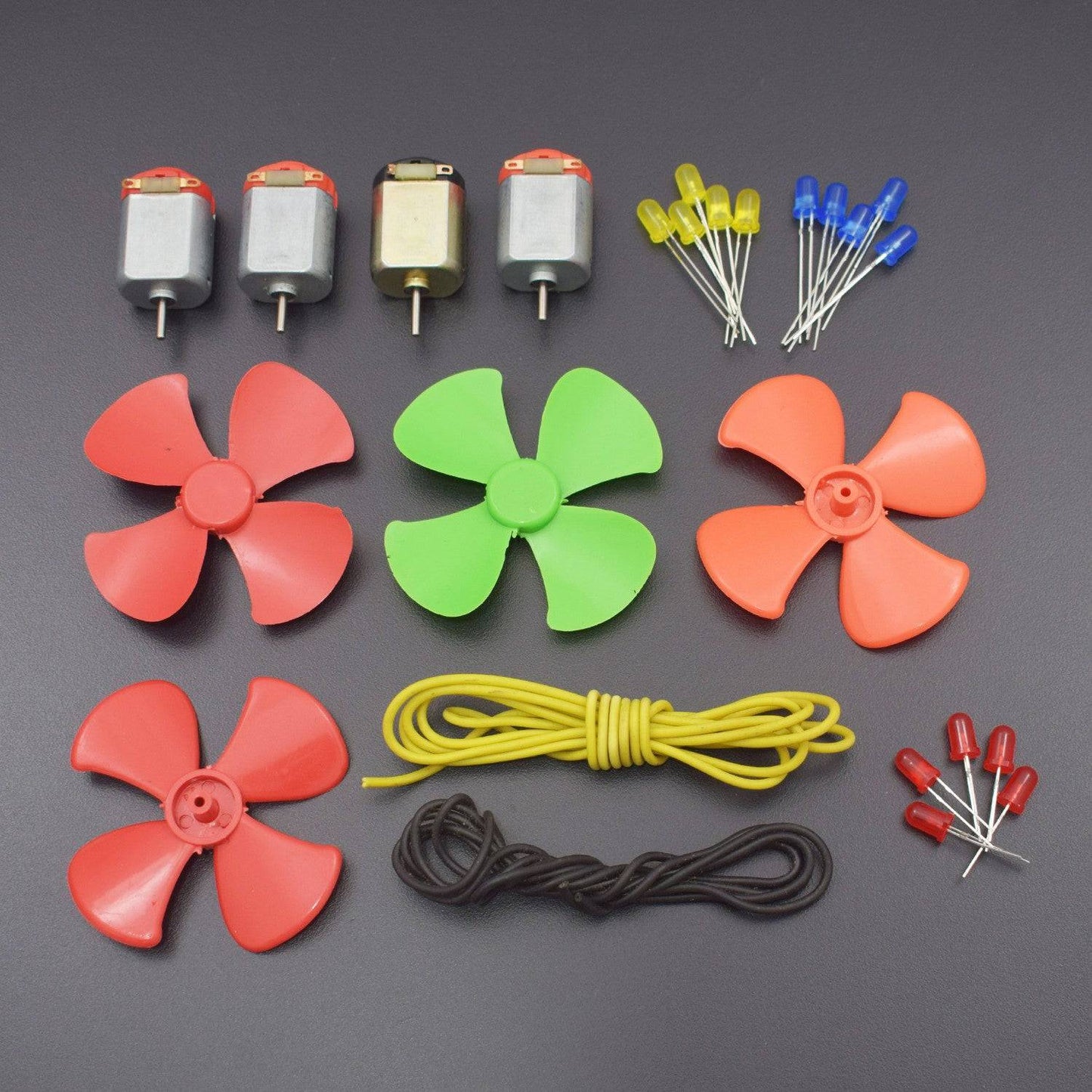 9V Dc Motor,Mini Fan,Led 3 Color,Wire - KT1143 - REES52